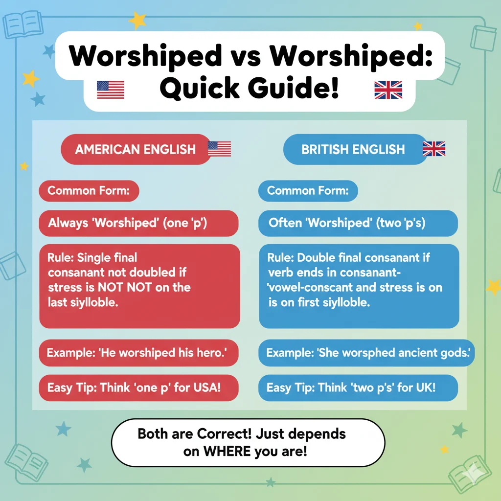 worshiped or worshipped