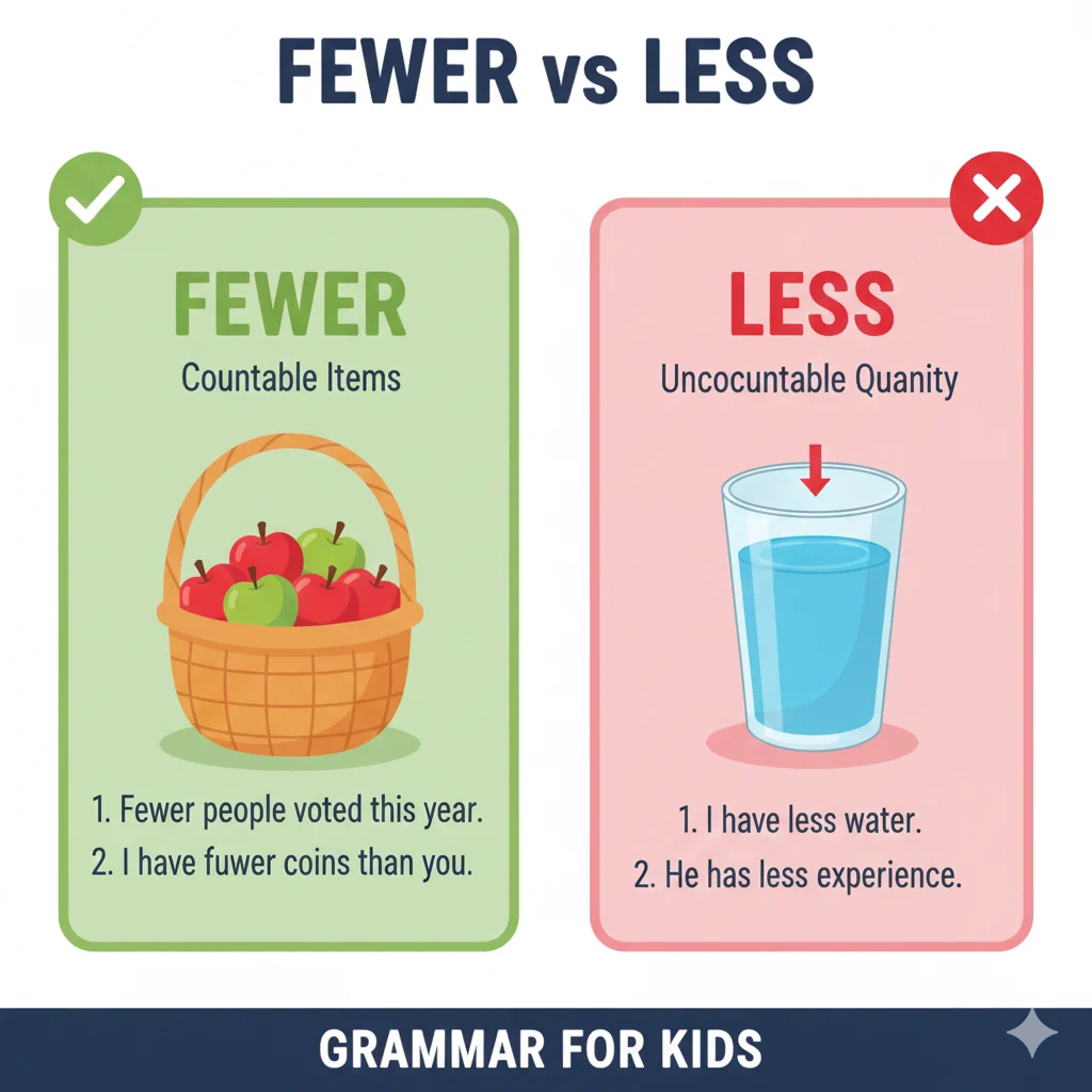 fewer / less