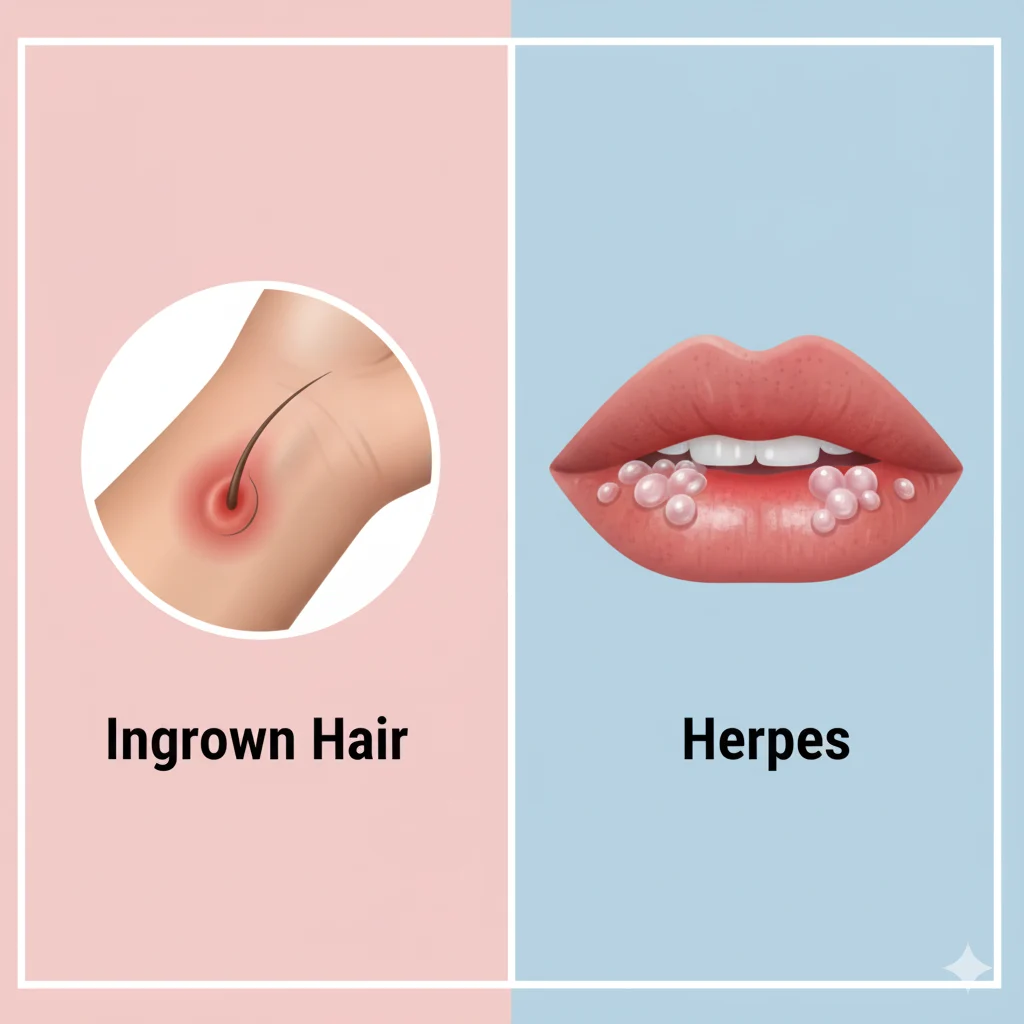 ingrown hair or herpes