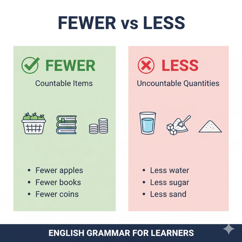 fewer / less
