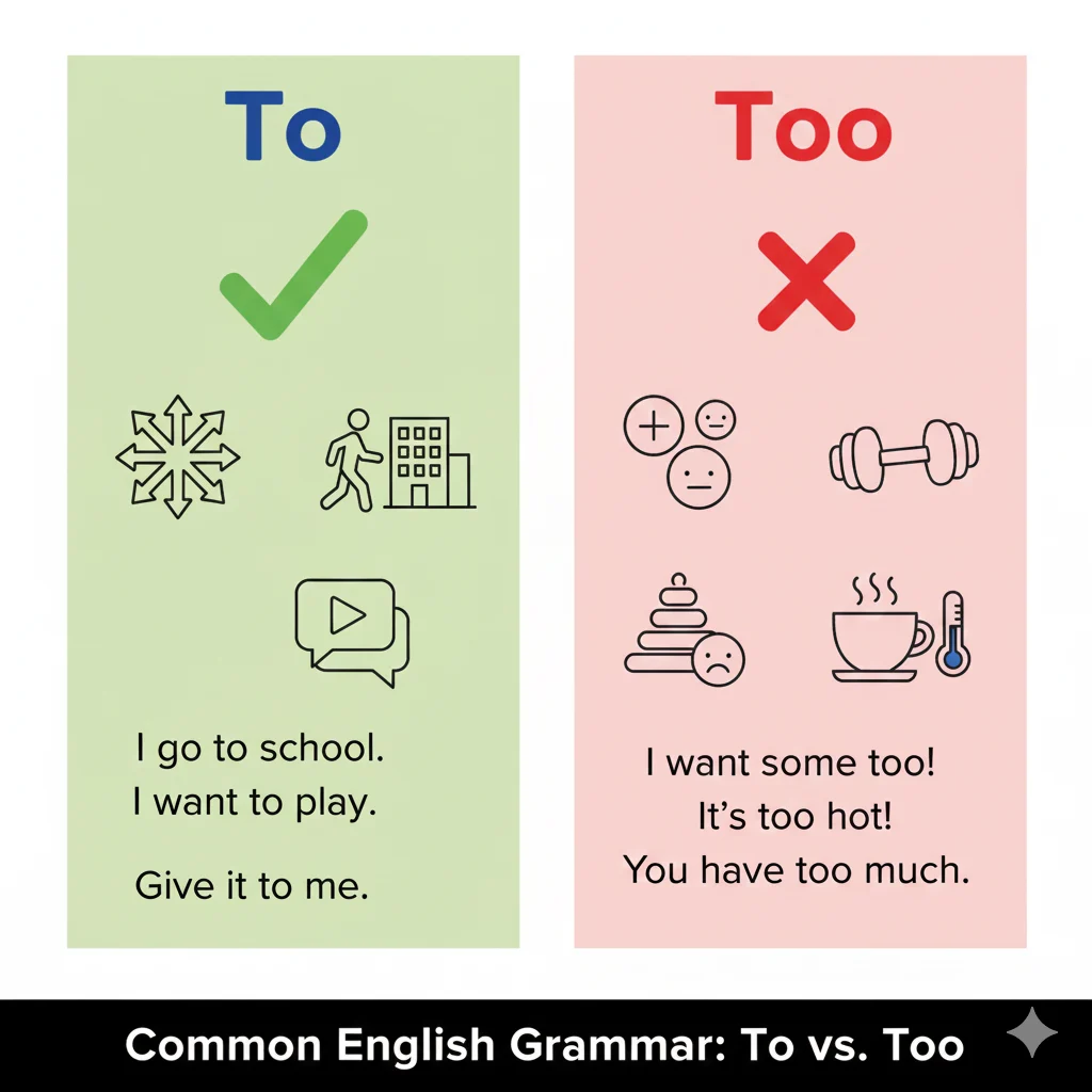 when to use to or too