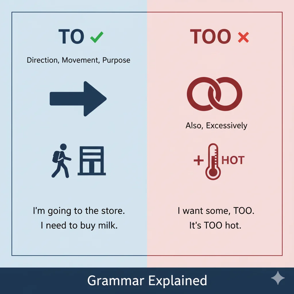 when to use to or too