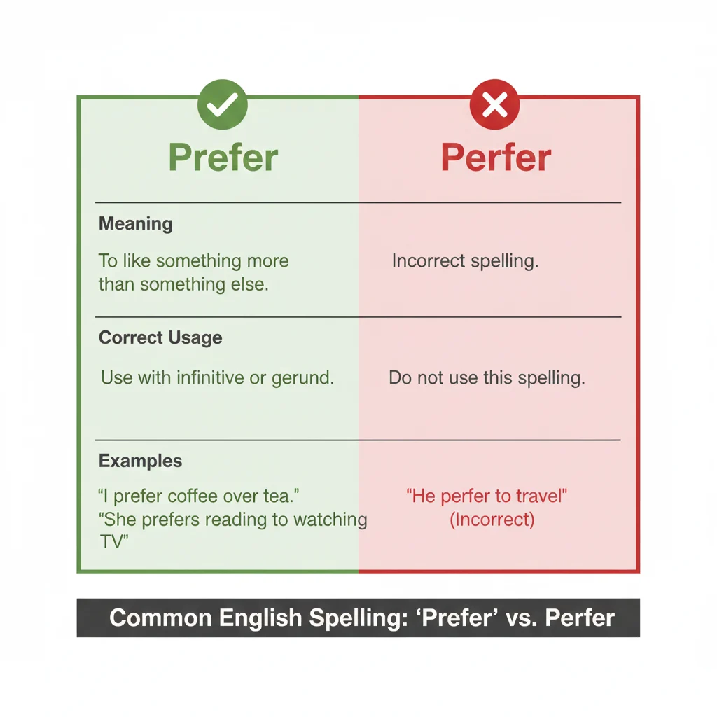 perfer / prefer