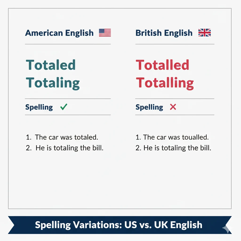 totalled / totaling / totalling