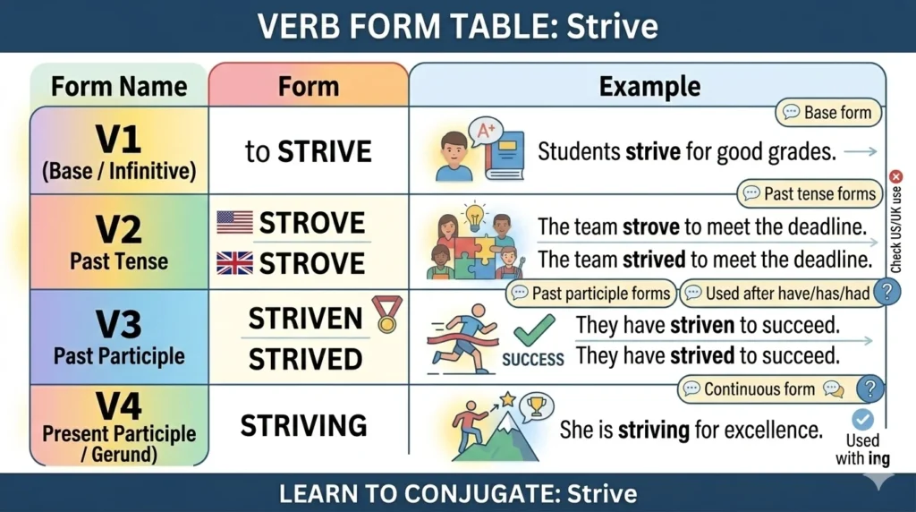 strived or strove