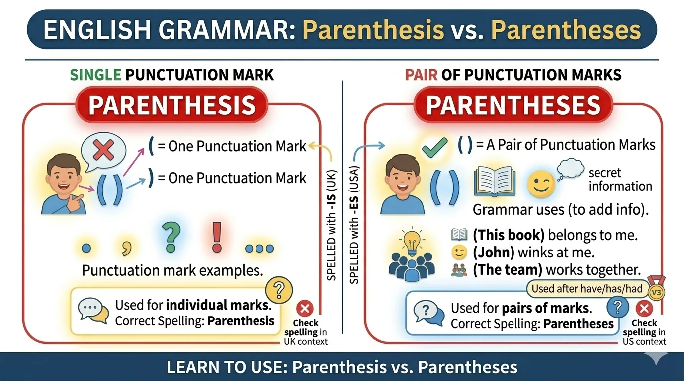 parentheses or parenthesis