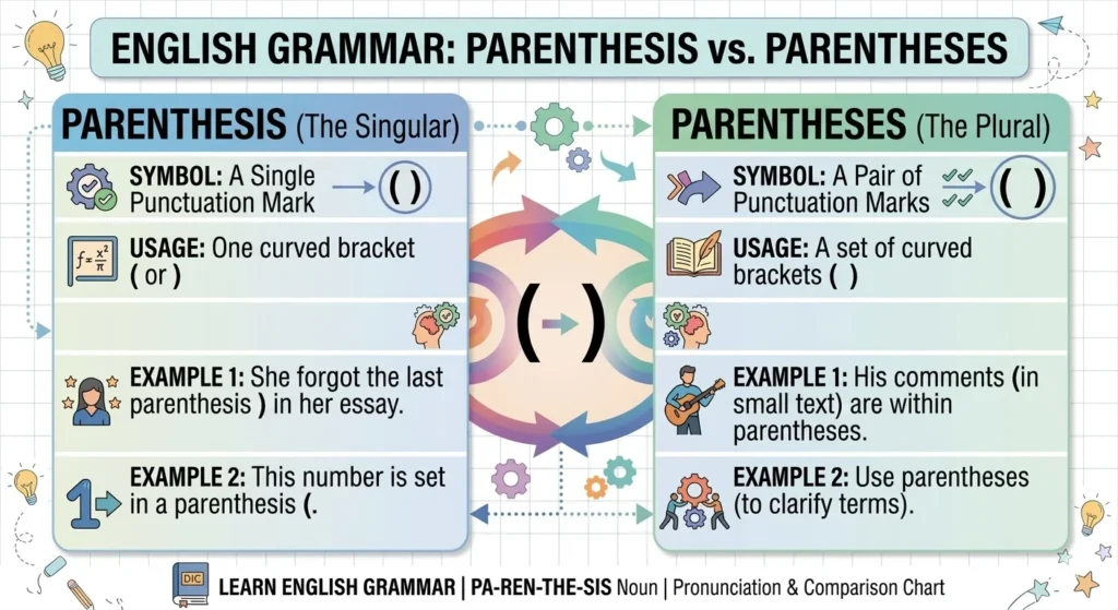 parentheses or parenthesis