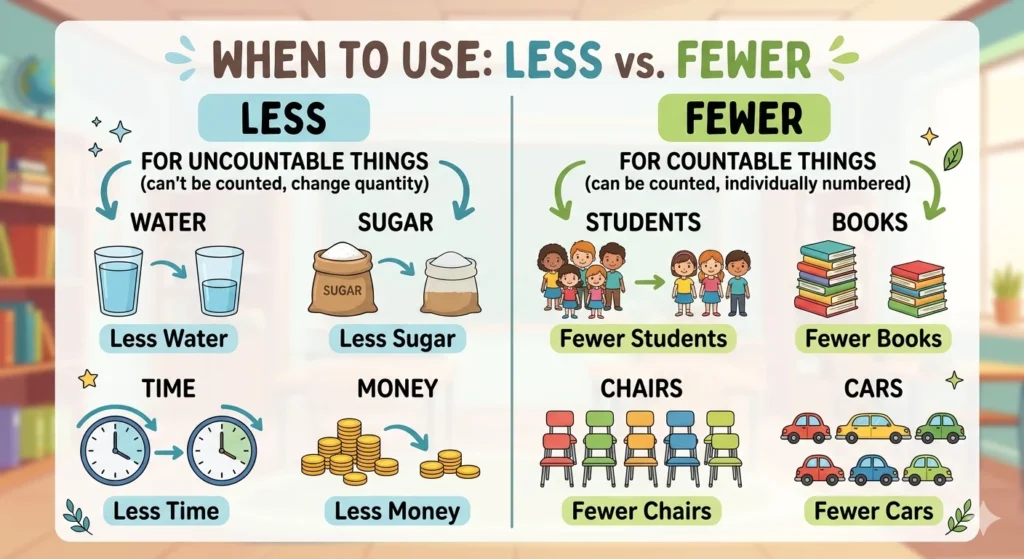 less or fewer