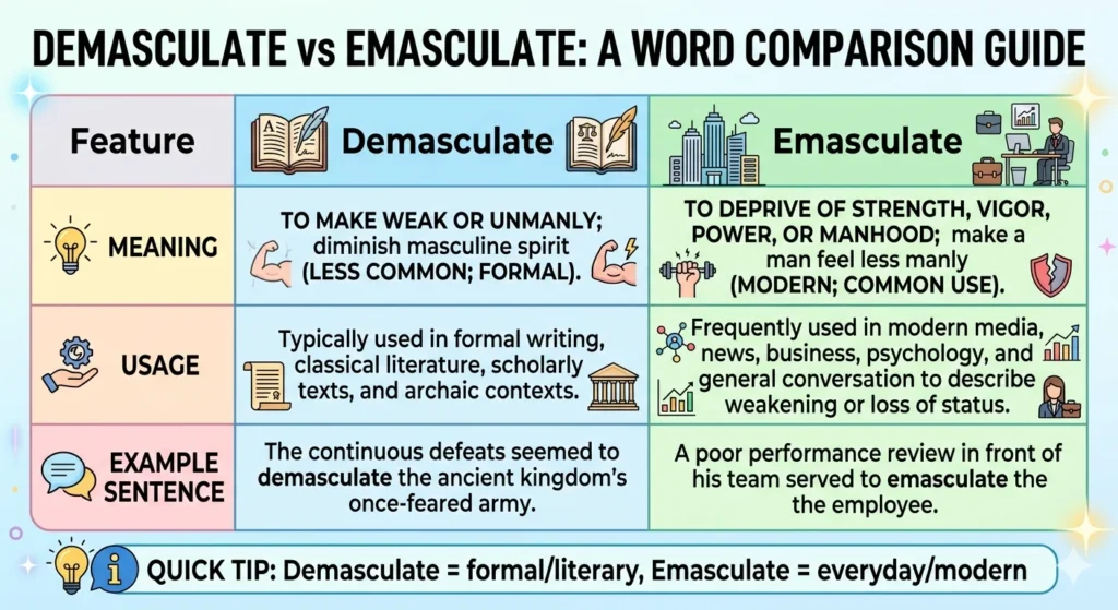demasculate or emasculate