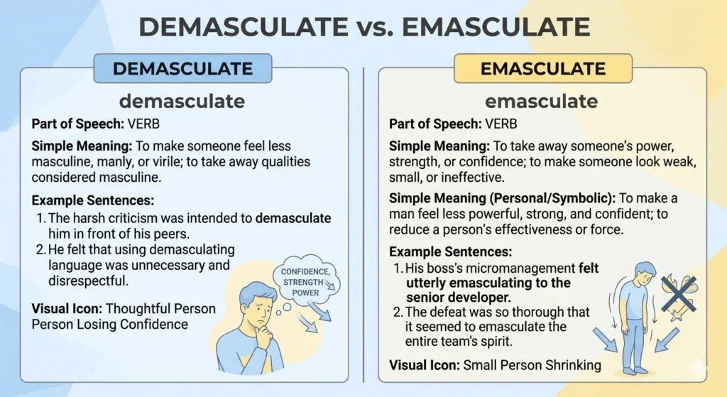demasculate or emasculate