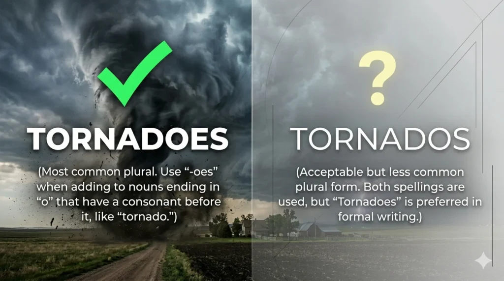 tornadoes or tornados